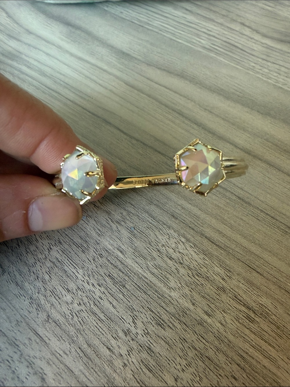 Kendra Scott Gold-Tone Cuff Bracelet with Iridescent Opal Stones